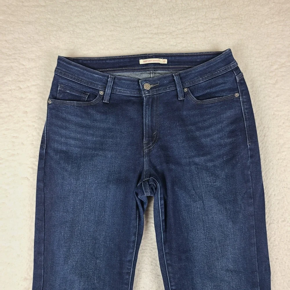 Levi's 529 Jeans Womens 12S 12 Short 31x30 Blue Curvy Boot Cut Dark Wash Denim